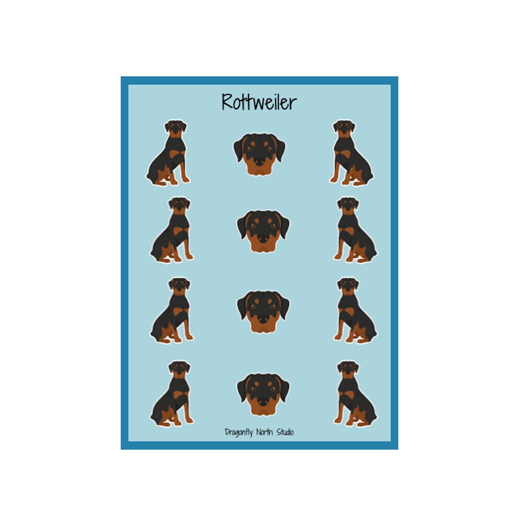 Rottweiler Vinyl Sticker Sheet - Etsy