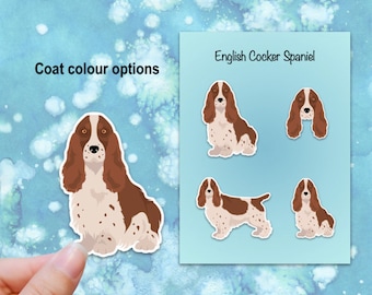 English Cocker Spaniel Vinyl Sticker Set