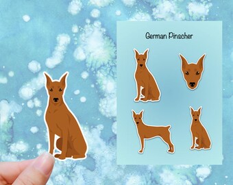 German Pinscher (cropped and Docked) Vinyl Sticker Set - Etsy