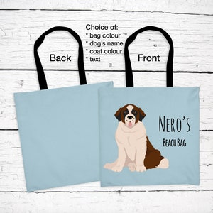 St Bernard tote bag personalized