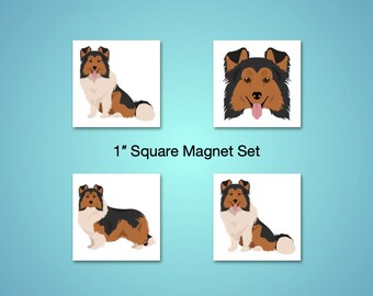 Shetland Sheepdog 1 inch magnet set