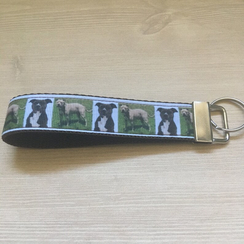 Pitbull key ring wristlet key fob Pit Bull key ring dog breed key fob wristlet
