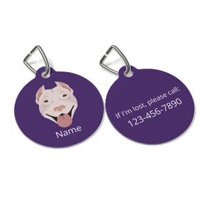 American Pitbull (cropped ears) ID Tag Personalized