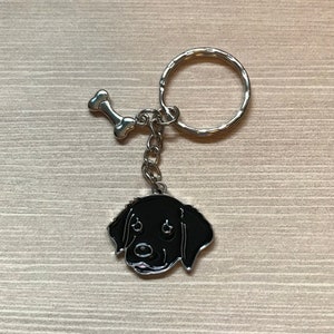 Labrador Retriever head enamel charm keychain