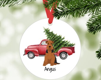 Airedale Terrier ornament personalized