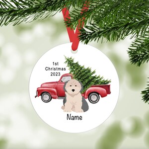 Old English Sheepdog puppy ornament personalized
