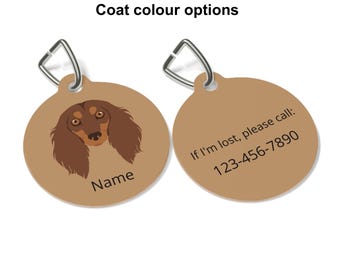 Dachshund (Longhaired) ID Tag Personalized