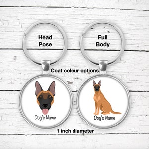 Belgian Malinois keychain personalized