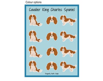 Cavalier King Charles Spaniel Vinyl Sticker Sheet