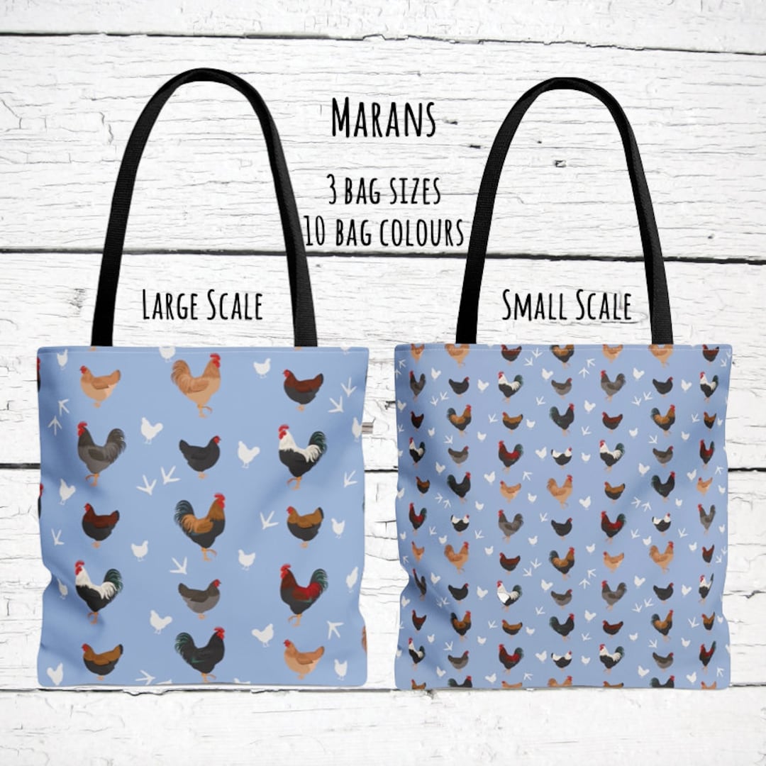 Marans Chicken Pattern Tote Bag Chicken Tote Bag Farm Animal Carry Bag