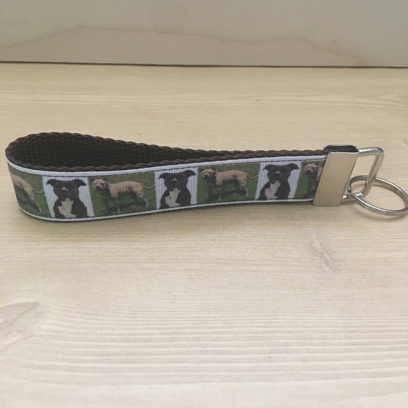 Pitbull key ring wristlet key fob Pit Bull key ring dog breed key fob wristlet