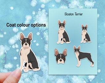 Boston Terrier Vinyl Sticker Set