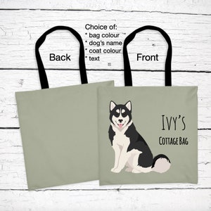 Canadian Inuit Dog tote bag personalized