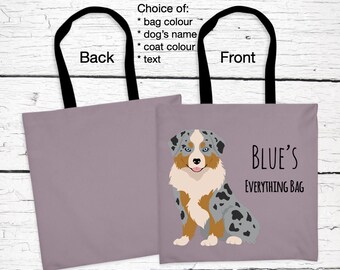 Miniature American Shepherd tote bag personalized