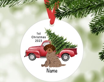 German Wirehaired Pointer puppy ornament personalized