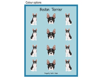 Boston Terrier Vinyl Sticker Sheet