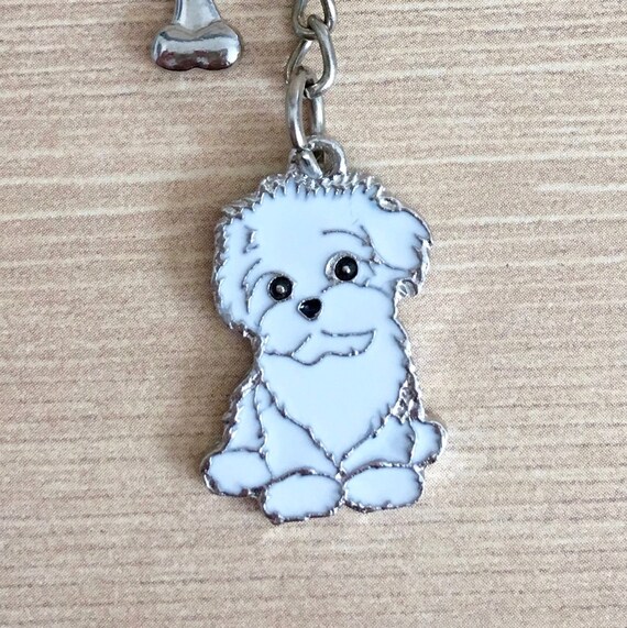 Bichon frise keychain sale