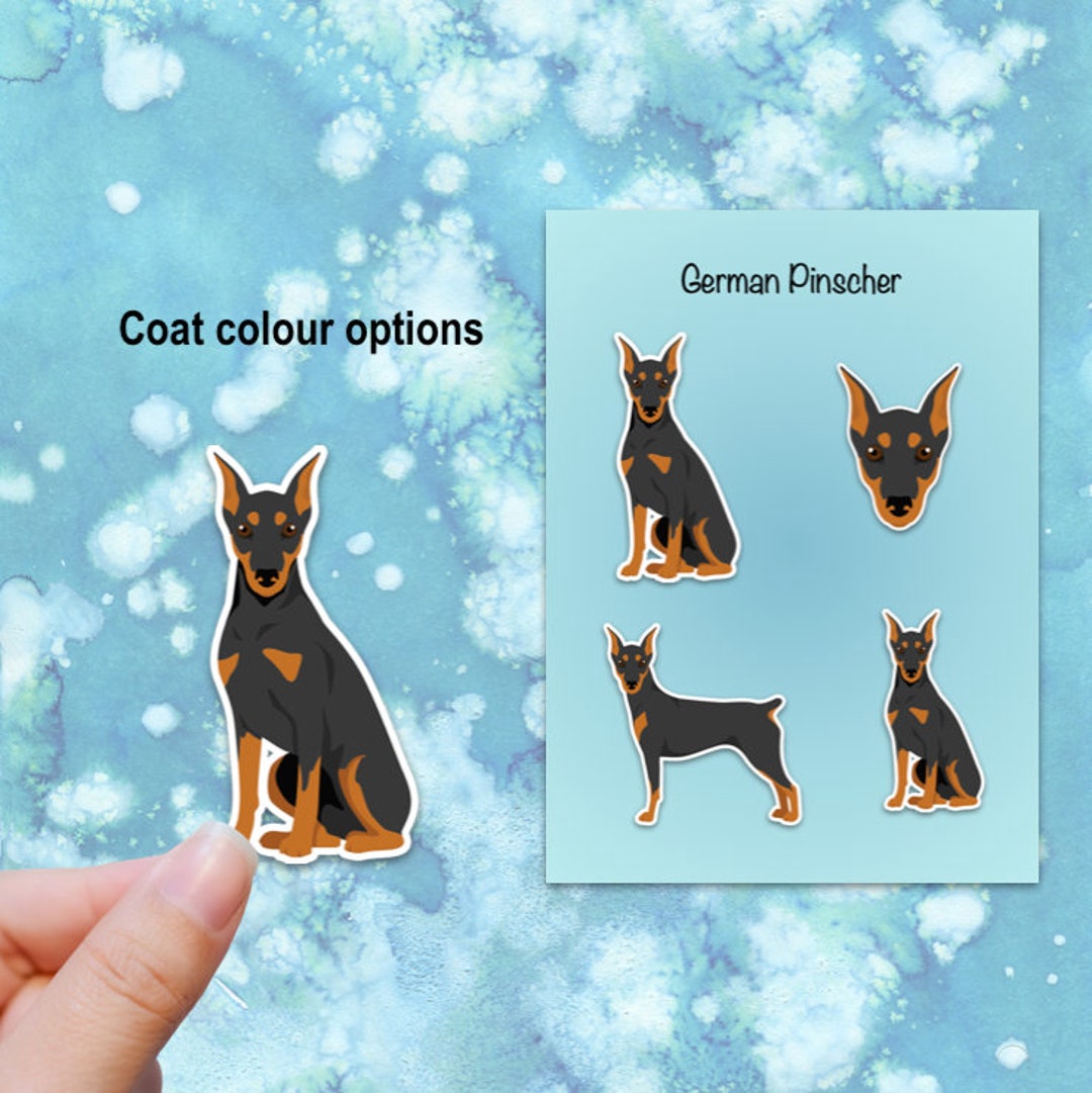 German Pinscher (cropped and Docked) Vinyl Sticker Set - Etsy