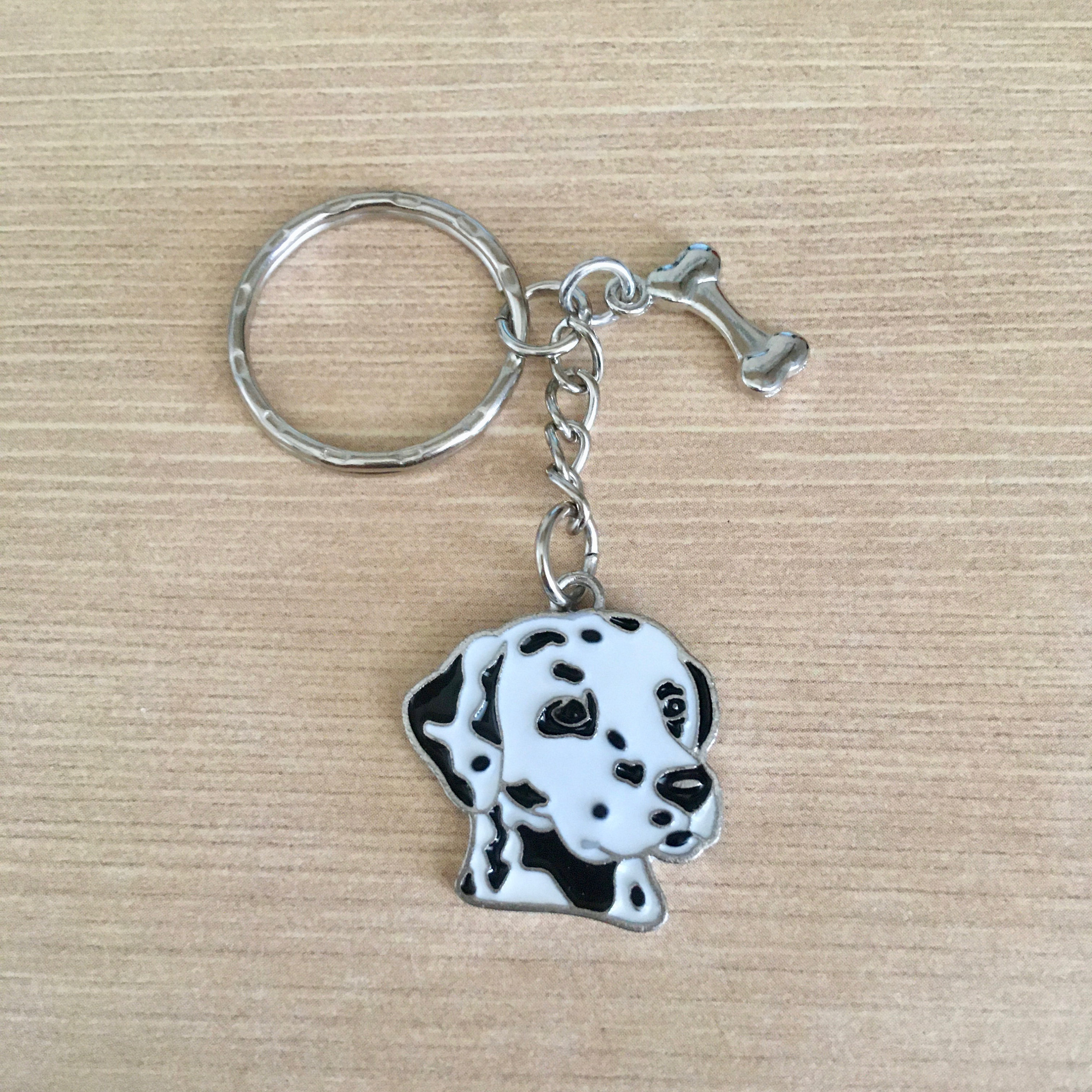 Dalmatian Head Enamel Charm Keychain - Etsy