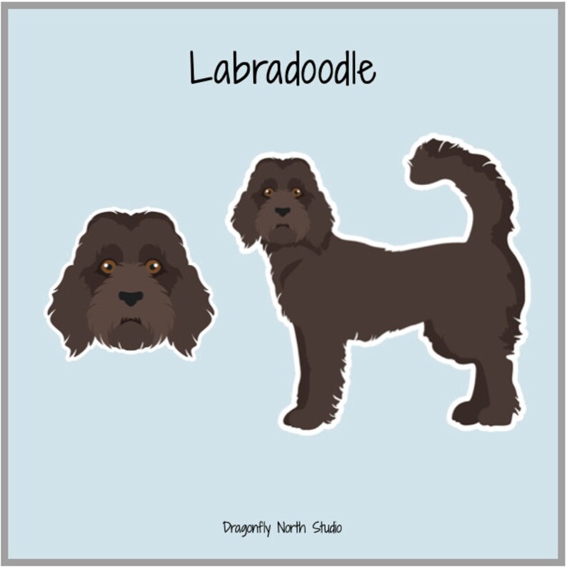 Labradoodle Vinyl Sticker Set - Etsy