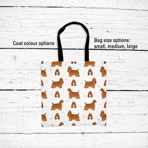 American Cocker Spaniel pattern tote bag