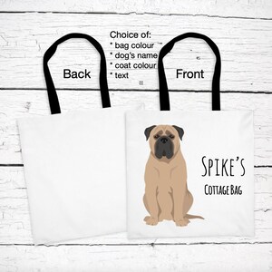 Bullmastiff tote bag personalized