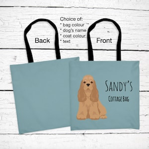 American Cocker Spaniel tote bag personalized