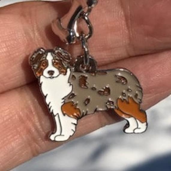 Bonsny – porte-clés en acrylique chien de berger australien, anneaux,  bijoux d'animaux pour femmes, filles