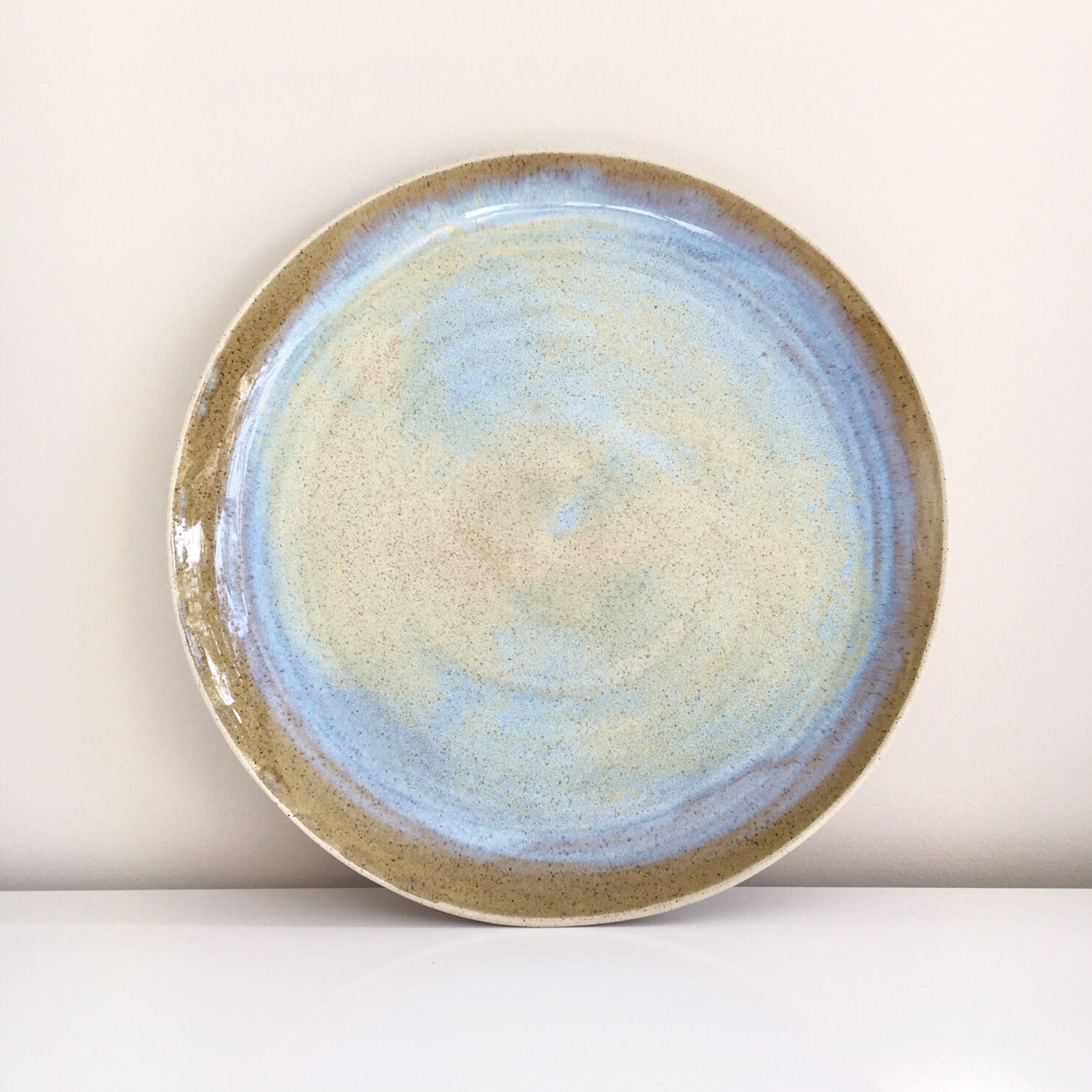 Unique Grand Plateau Multicolore Fait Main, Bol de Fruits.