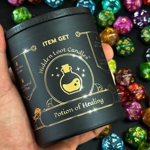 Potion Of Healing Scented Crackling Wood Wick Hidden Loot D20 Soy Wax Candle