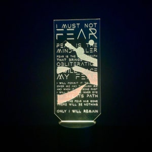 Dune Arrakis Spice Melange Litany Against Fear Bene Gesserit Color-Changing LED Lamp with Wireless Remote