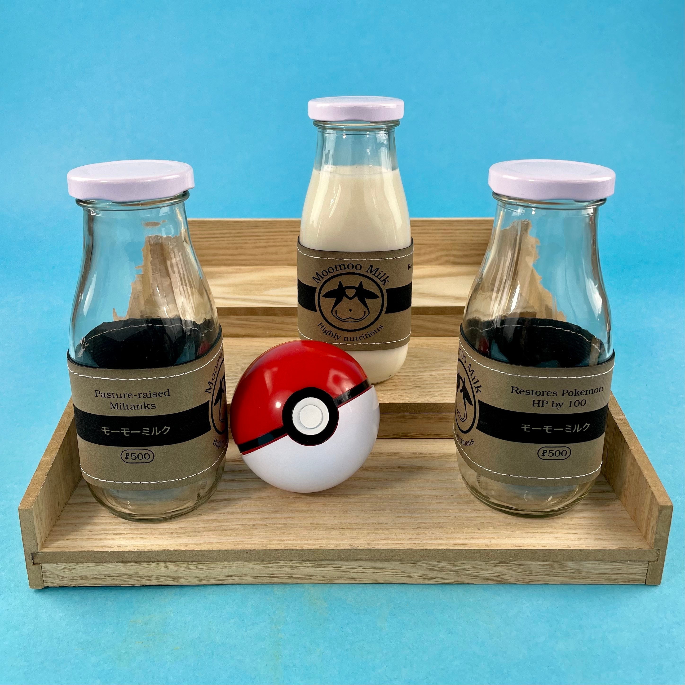 Pokemon Moomoo Milk Milktank Glass Milk Bottle With 