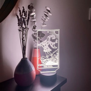 Major Arcana Tarot Card Color-Changing LED Accent Lamp for Divination, Tarot Reading, Fortune Telling, Witches, Wizards, Spiritual, Seance