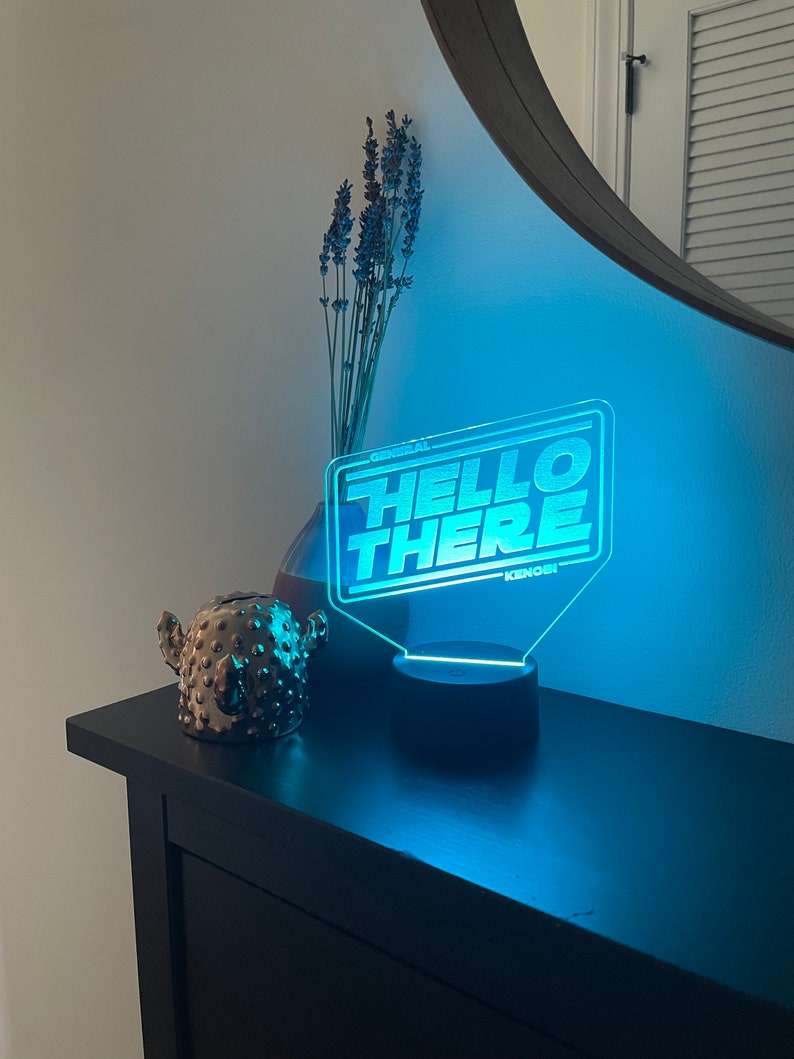 Star wars obi wan hello there jedi color changing led lamp etsy
