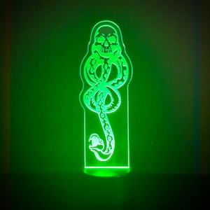 Evil Dark Wizard Skull Serpent Snake Magic Symbol Color-Changing LED Lamp with Remote