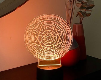 Lámpara LED grabada con cambio de color del disco mágico del Círculo Carmesí del Dr. Strange
