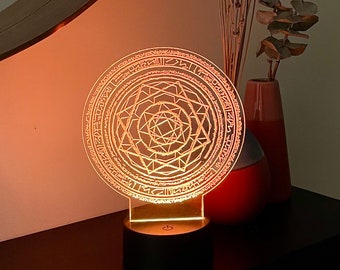 Dr Strange Crimson Circle Spell Disk Color-Changing Engraved LED Lamp