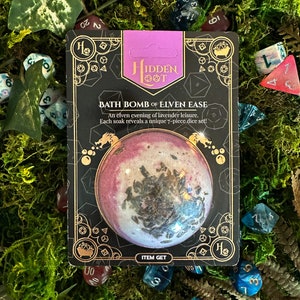 Verborgen buit Bath Bomb of Elven Ease Mystery Dice Lavender Fizz