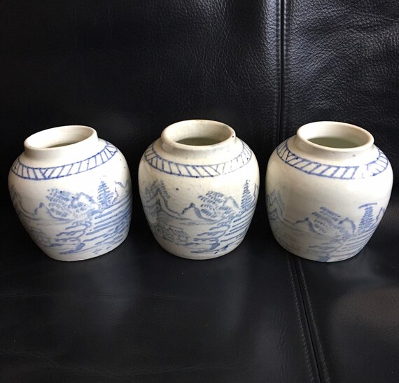 Set of 3 Vintage Ginger Jars/pots Old Ginger Jar Porcelain Etsy