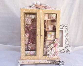 Mini Album tutorial, Graphic 45 Little One. Baby album and armoire, PDF tutorial with videos