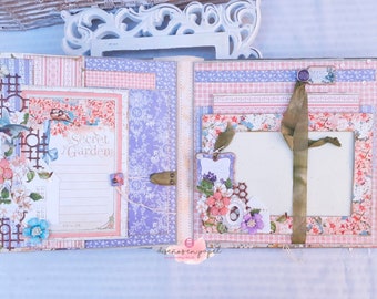 Tutorial mini album Graphic 45 Secret Garden. Video tutorial in PDF. Scrapbooking Cecilia
