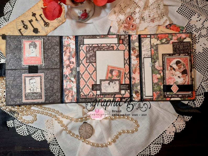 Scrapbook Album VIDEO TUTORIAL Graphic 45 Mon Amour Etsy
