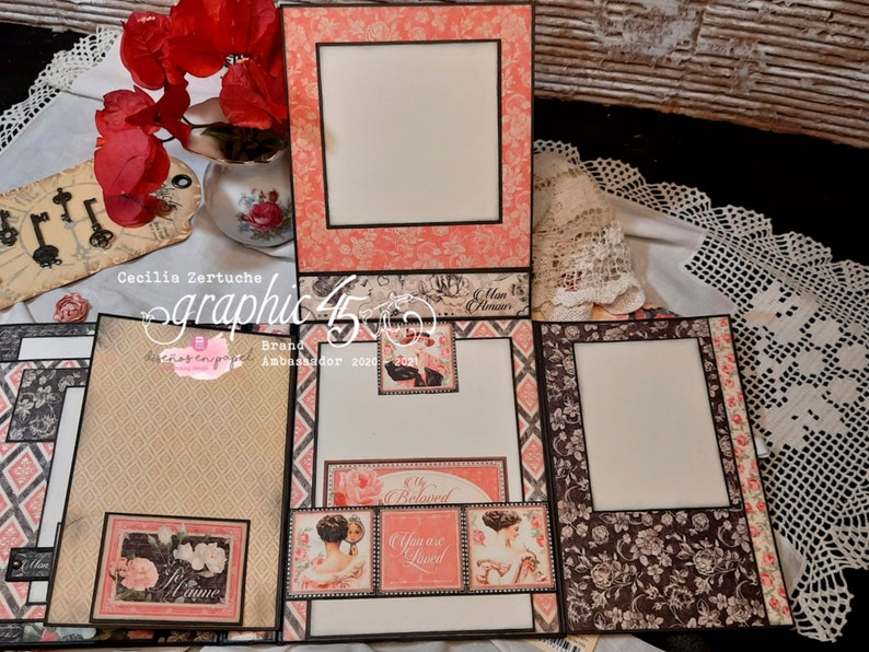 Scrapbook Album VIDEO TUTORIAL Graphic 45 Mon Amour Etsy