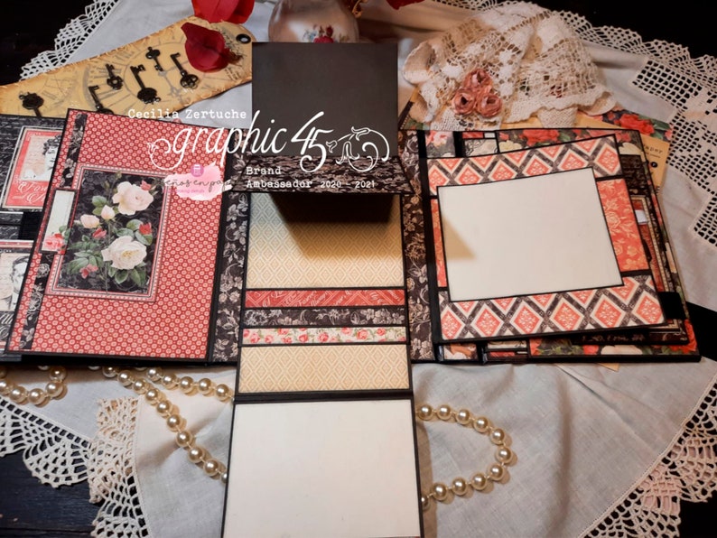 Scrapbook Album VIDEO TUTORIAL Graphic 45 Mon Amour Etsy