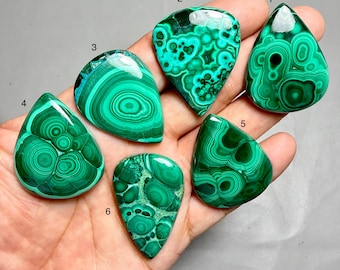 A one Quality Malachite cabochon-malachite Loose gemstones For Jewelry Making stone -08
