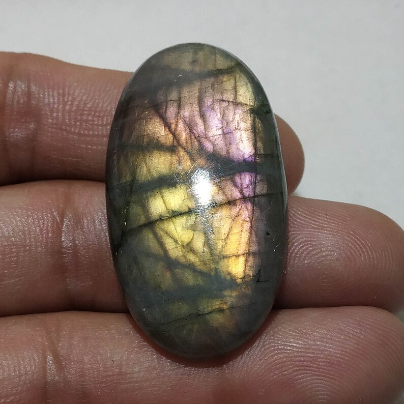 Natural Purple Labradorite Cabochon-Multi Purple Labradorite-AAA Labradorite Oval Loose Gemstone-Jewelry Use 54.00 Cts-39x21x7 MM-AN-1321