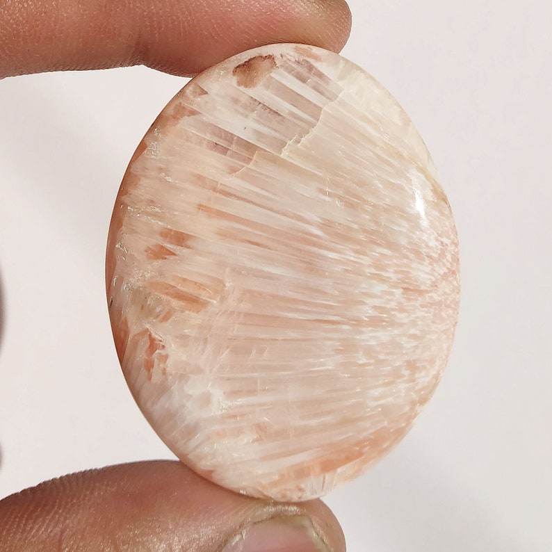 Natural Pink Scolecite Cabochon-Oval Shape Scolecite-Pink Scolecite Gemstone-Designer Scolecite-For Jewelry 65.85 Cts 45x35x6 MM AN-567