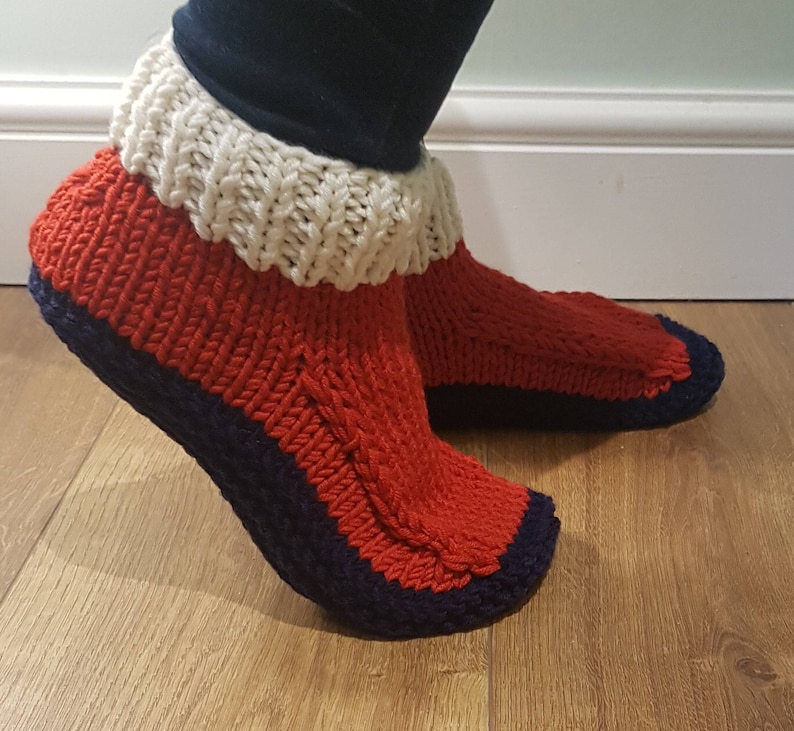 Slippers Hand Knitted Super Cosy Dorm Slippers Bed Socks Etsy