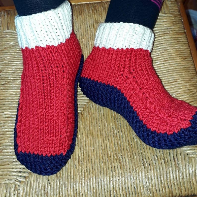Slippers Hand Knitted Super Cosy Dorm Slippers Bed Socks Etsy