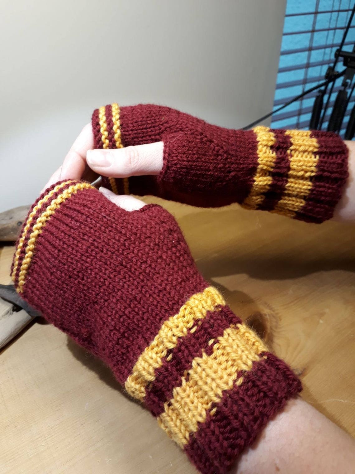 Harry Potter inspired Fingerless Gloves Gryffindor House Mitts | Etsy